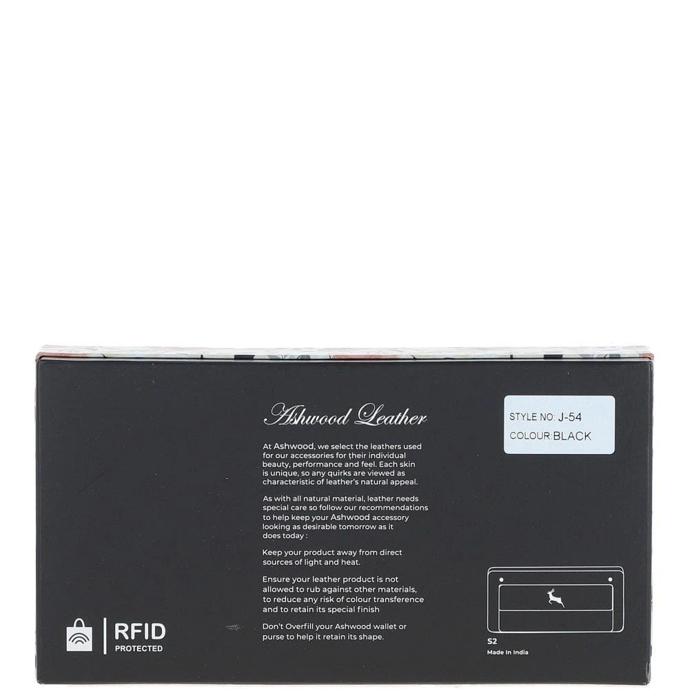 14 Card RFID Protected XL Leather Purse Black: J-54 - Image 5