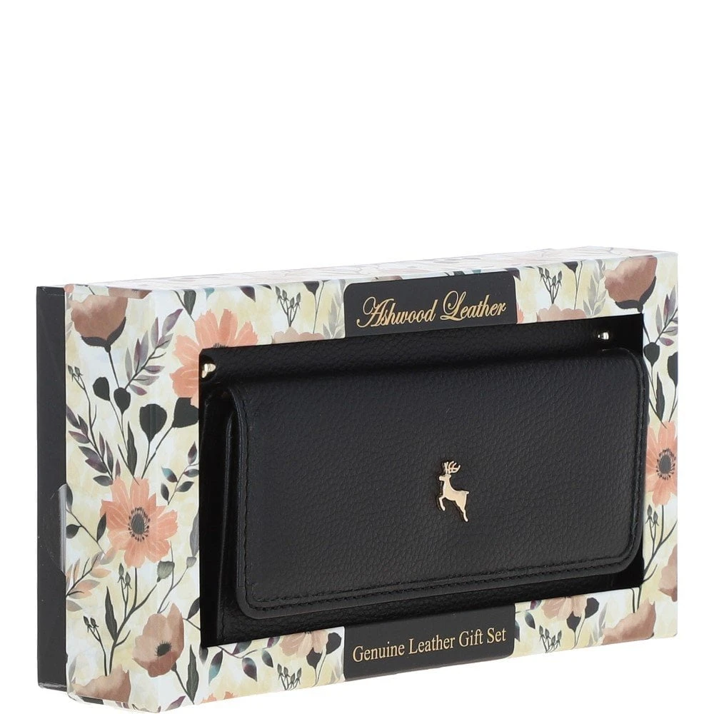 14 Card RFID Protected XL Leather Purse Black: J-54 - Image 7