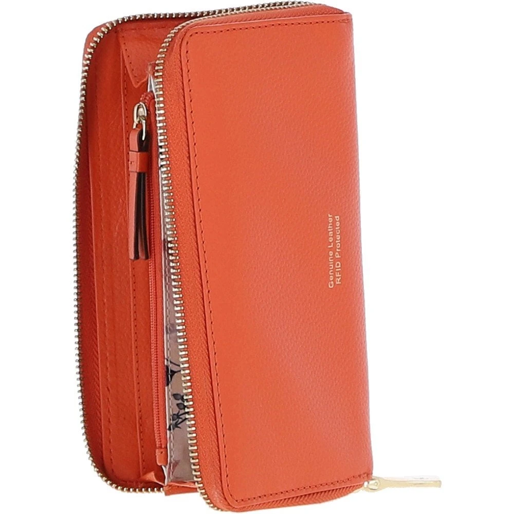 14 Card RFID Protected XL Leather Purse Mandarin: S2 - Image 3