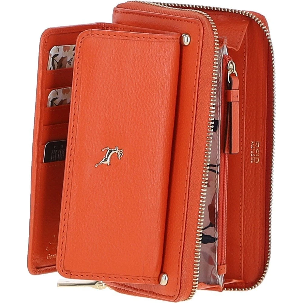 14 Card RFID Protected XL Leather Purse Mandarin: S2 - Image 6
