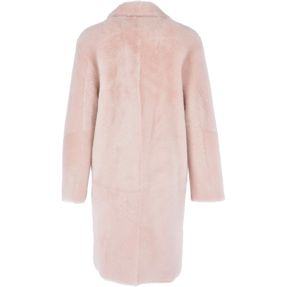 3/4 Long Shearling Fur Coat Baby Pink : Mikayla - Image 3