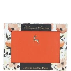 6 Card RFID Protected Zip Around Leather Purse Mandarin: S-5