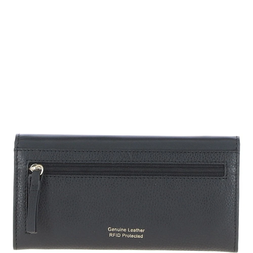 7 Card RFID Protected Large Leather Purse Black: Z-79 - Image 5