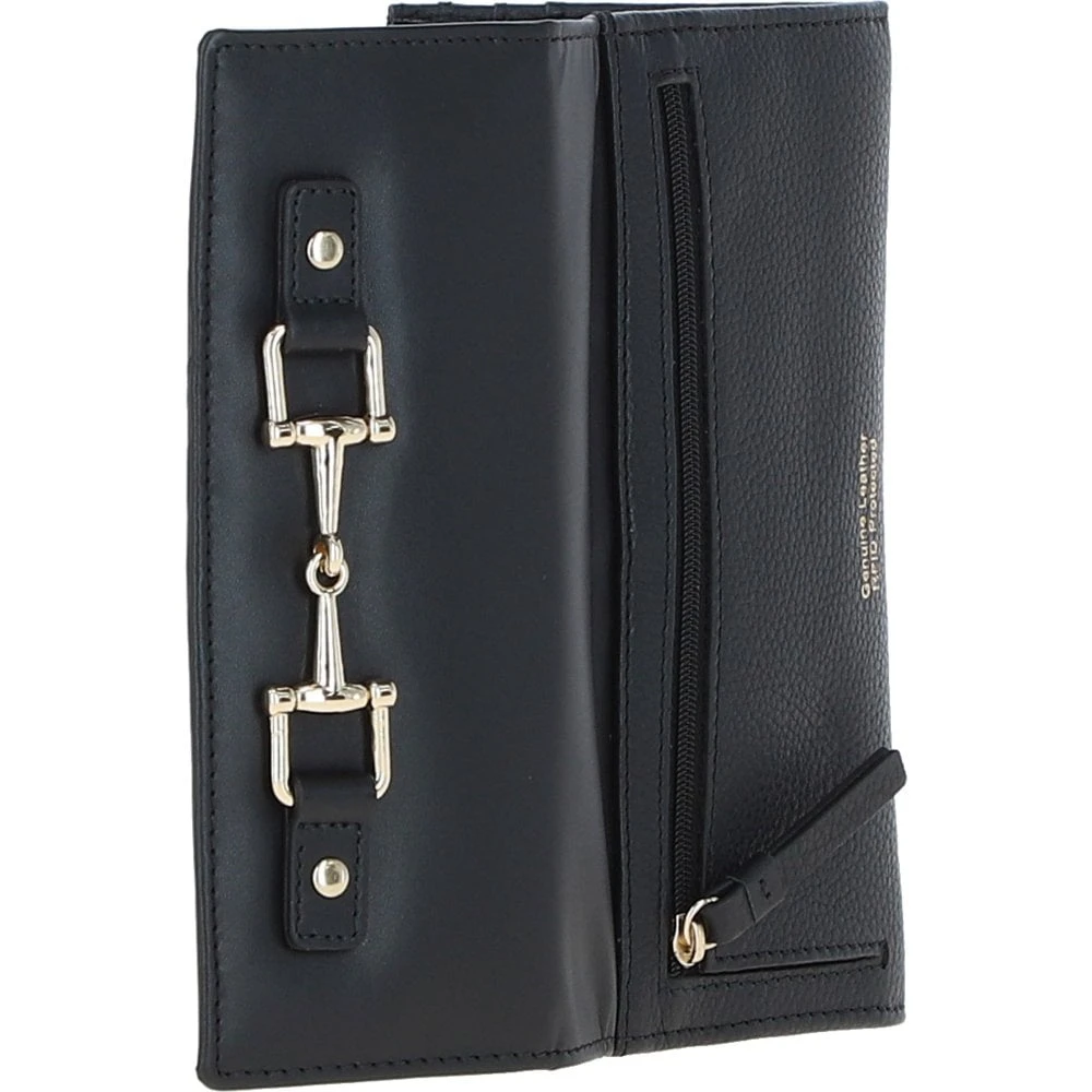 7 Card RFID Protected Large Leather Purse Black: Z-79 - Image 4