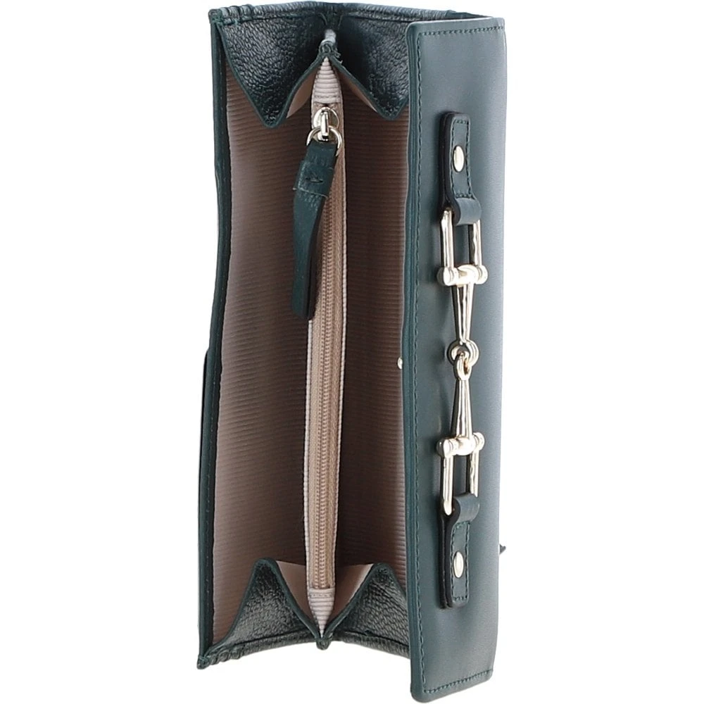 7 Card RFID Protected Large Leather Purse Green: Z-79 - Image 2