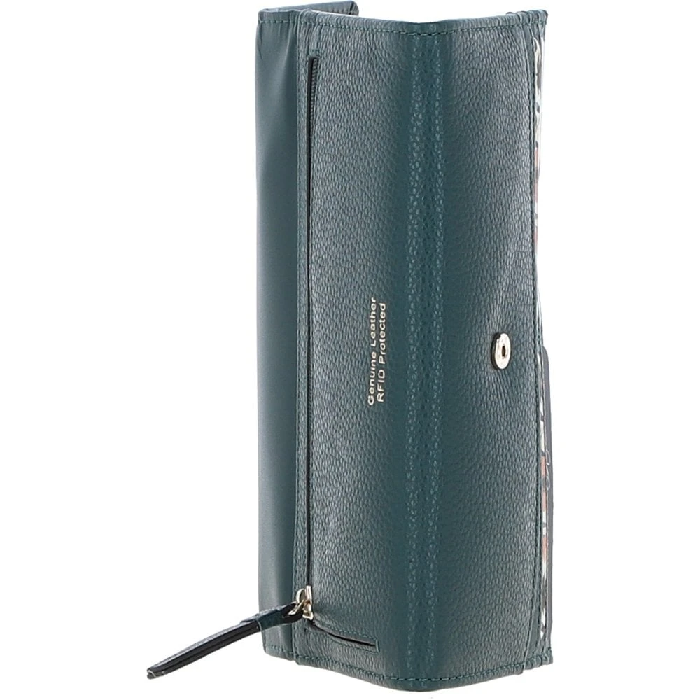 7 Card RFID Protected Large Leather Purse Green: Z-79 - Image 6