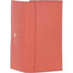 7 Card Saffiano Leather Large Purse Salmon: Ash-05 S