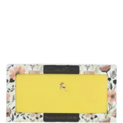 8 Card Zip Around RFID Protected Large Leather Purse Aurora Yellow: J-51