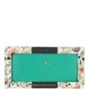 8 Card Zip Around RFID Protected Large Leather Purse Gumdrop Green: J-51