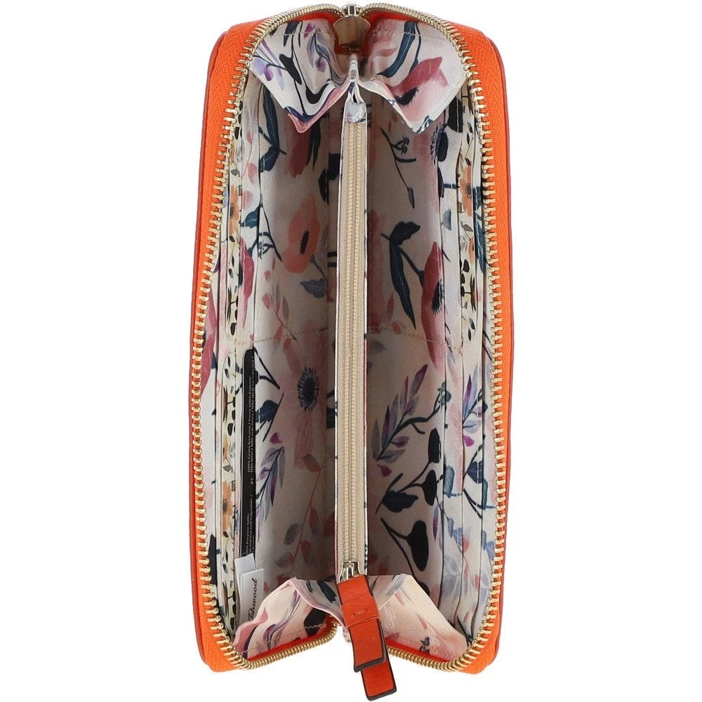 8 Card Zip Around RFID Protected Large Leather Purse Mandarin: J-51 - Image 2