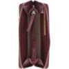 8 Card Zip Around RFID Protected Large Leather Purse Wine: Z-70