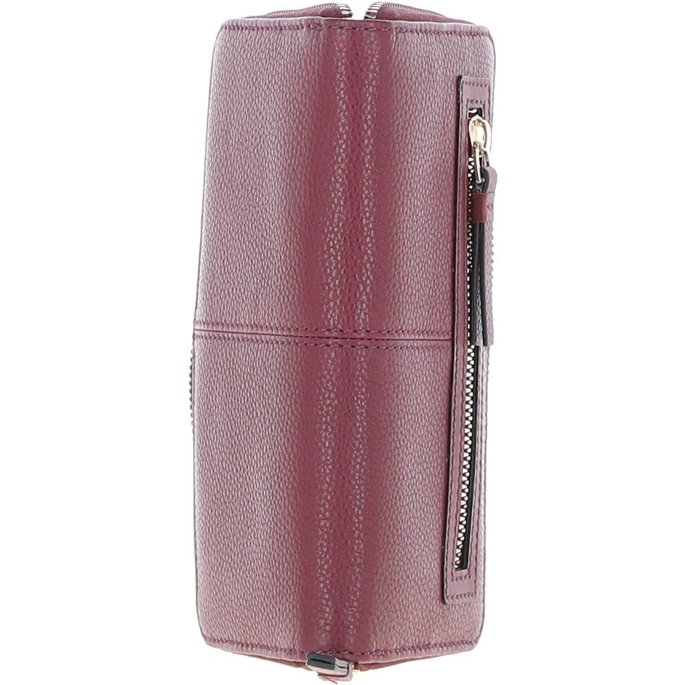 8 Card Zip Around RFID Protected Large Leather Purse Wine: Z-70 - Image 4