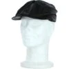 8 Panel Leather Flat Cap Black : Kimber