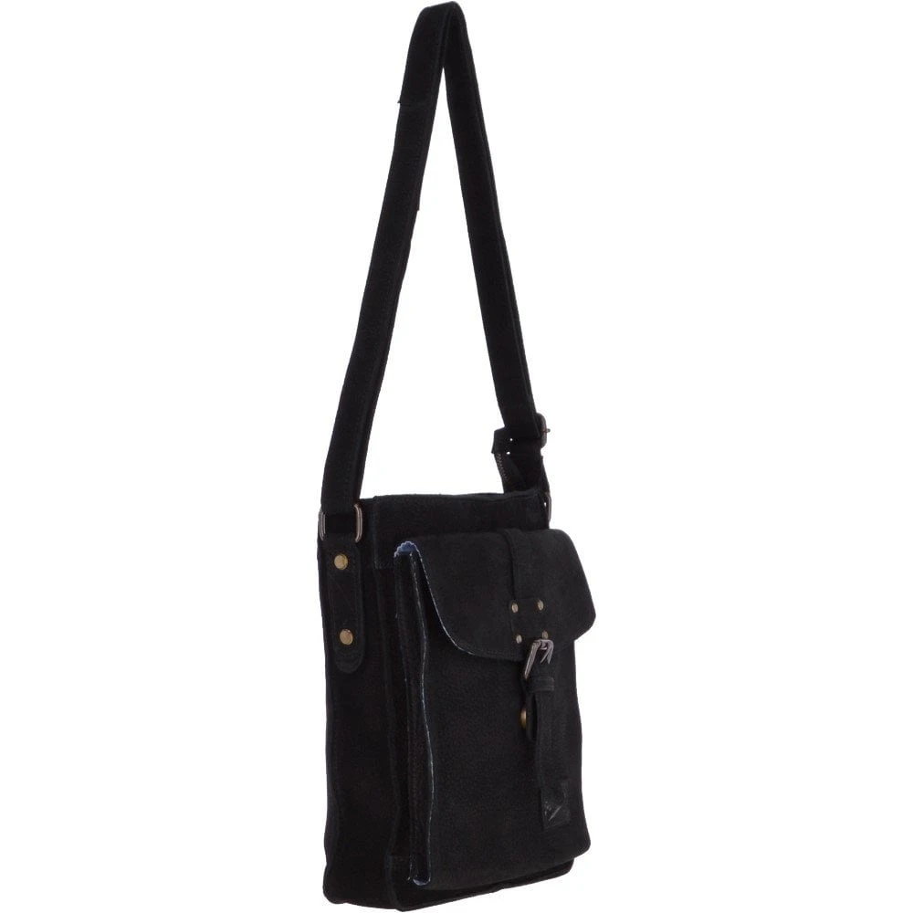 A4 Leather Messenger Bag Black: JP Body Bag - Image 4