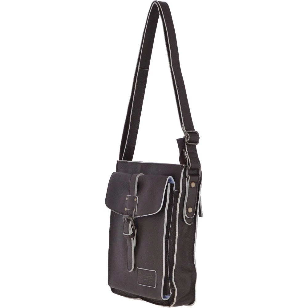 A4 Leather Messenger Bag Brown : JP Body Bag - Image 2