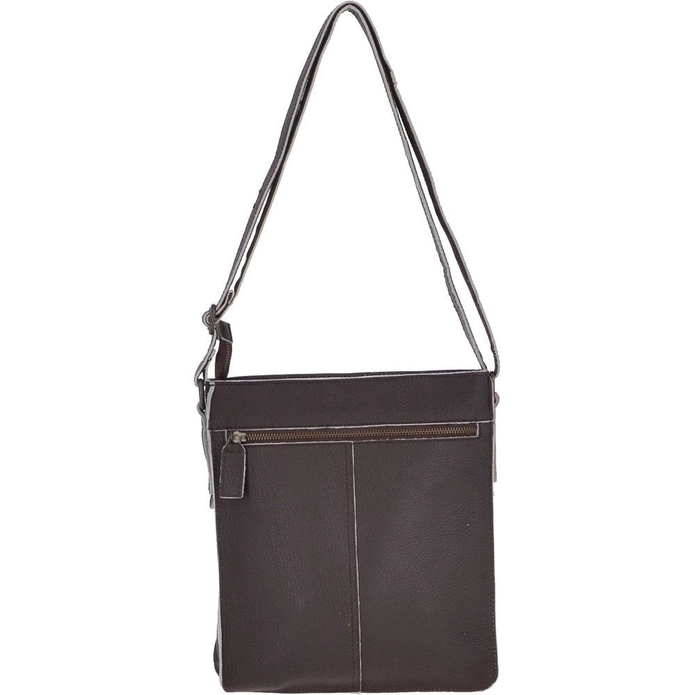 A4 Leather Messenger Bag Brown : JP Body Bag - Image 3