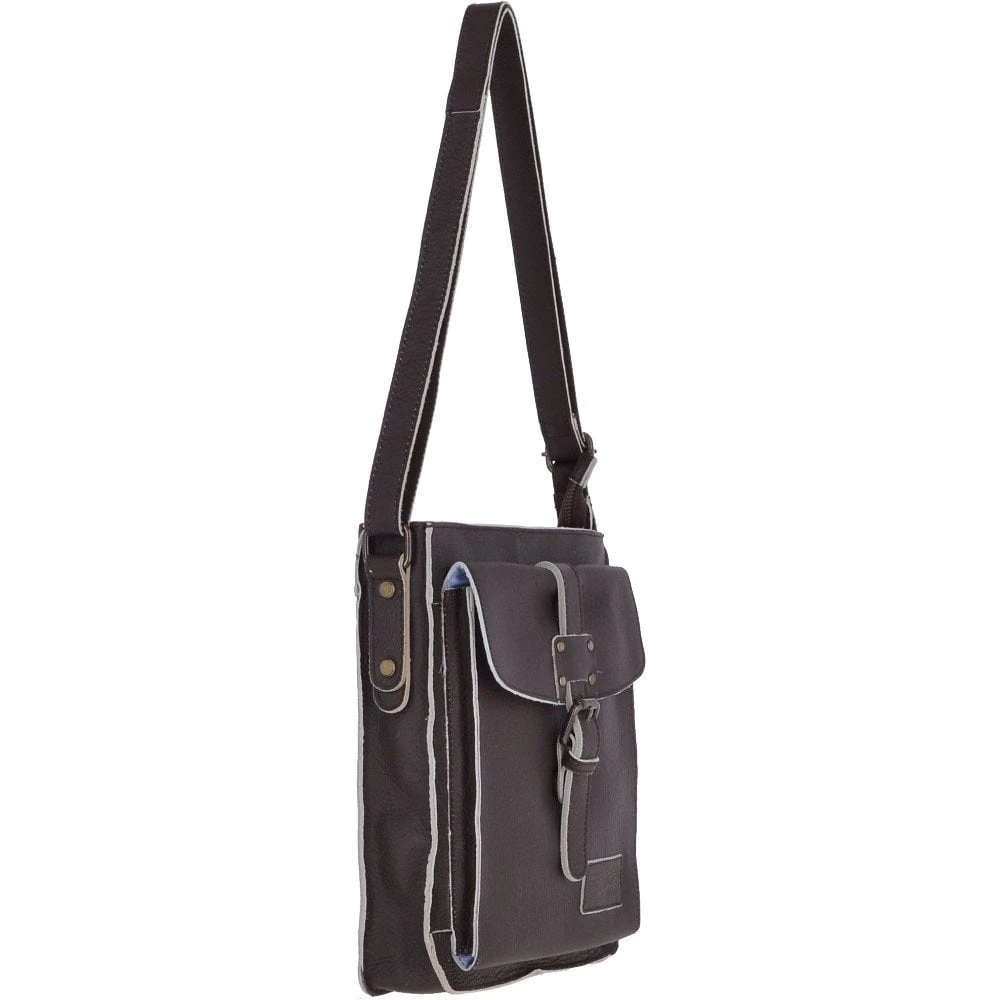 A4 Leather Messenger Bag Brown : JP Body Bag - Image 4
