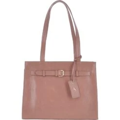 Anatole Zip Top Leather Handbag Lychee – 62687