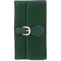10 Card Suede Leather Purse Green: S-21