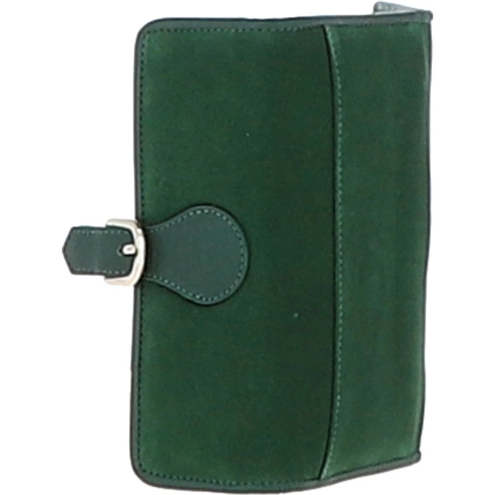 10 Card Suede Leather Purse Green: S-21 - Image 4