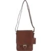 Compact Leather Flap Over Bag Chestnut: Q-42