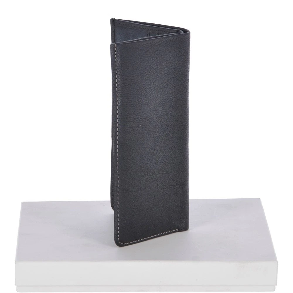 Cow Waxy Large Leather Classic 8 Card Bill-Fold Wallet Black : 1558 - Image 2