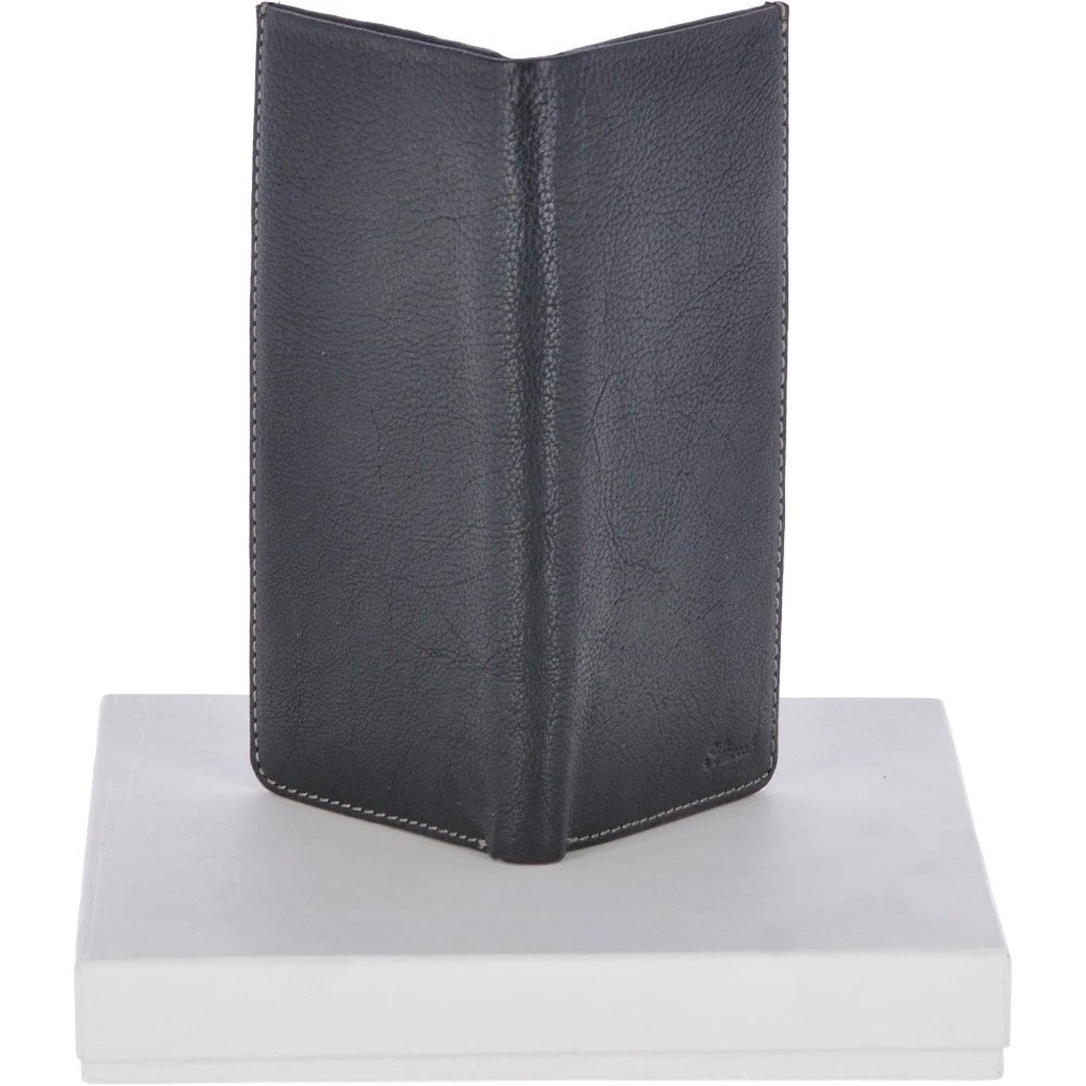 Cow Waxy Large Leather Classic 8 Card Bill-Fold Wallet Black : 1558 - Image 3