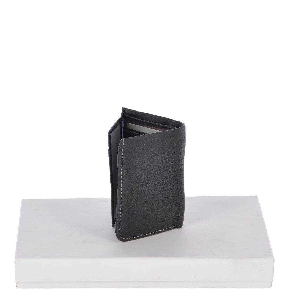 Cow Waxy Leather Classic 2 Card, Double ID, Coins & Bill-Fold Wallet Black : 1555 - Image 2