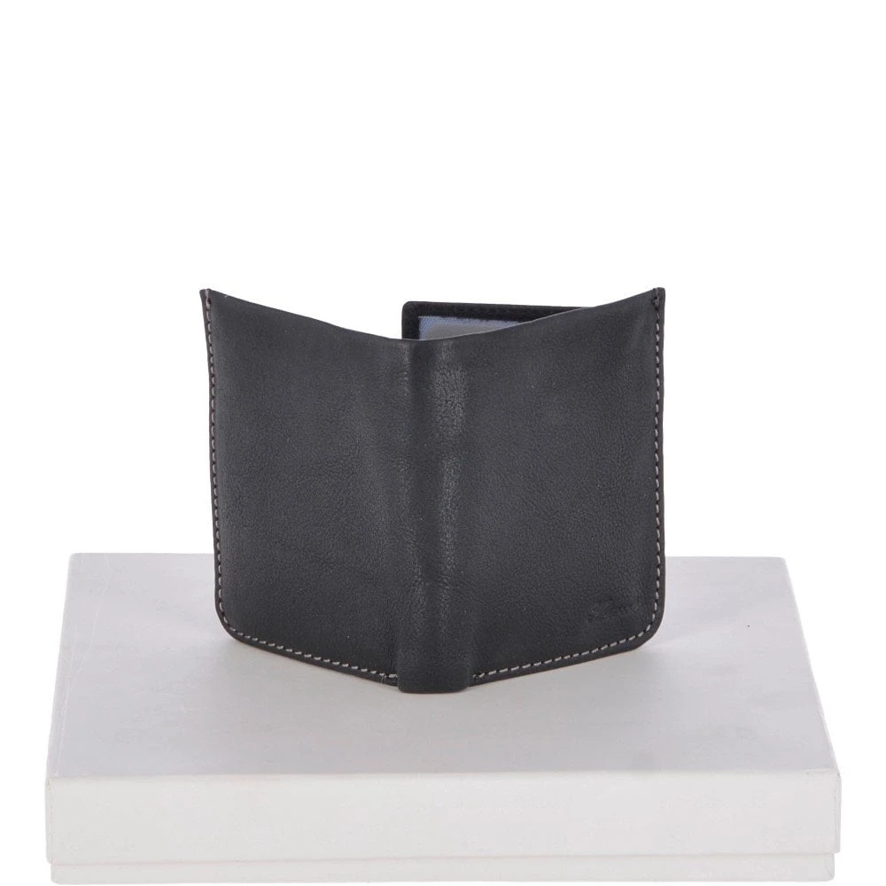 Cow Waxy Leather Classic 2 Card, Double ID, Coins & Bill-Fold Wallet Black : 1555 - Image 3