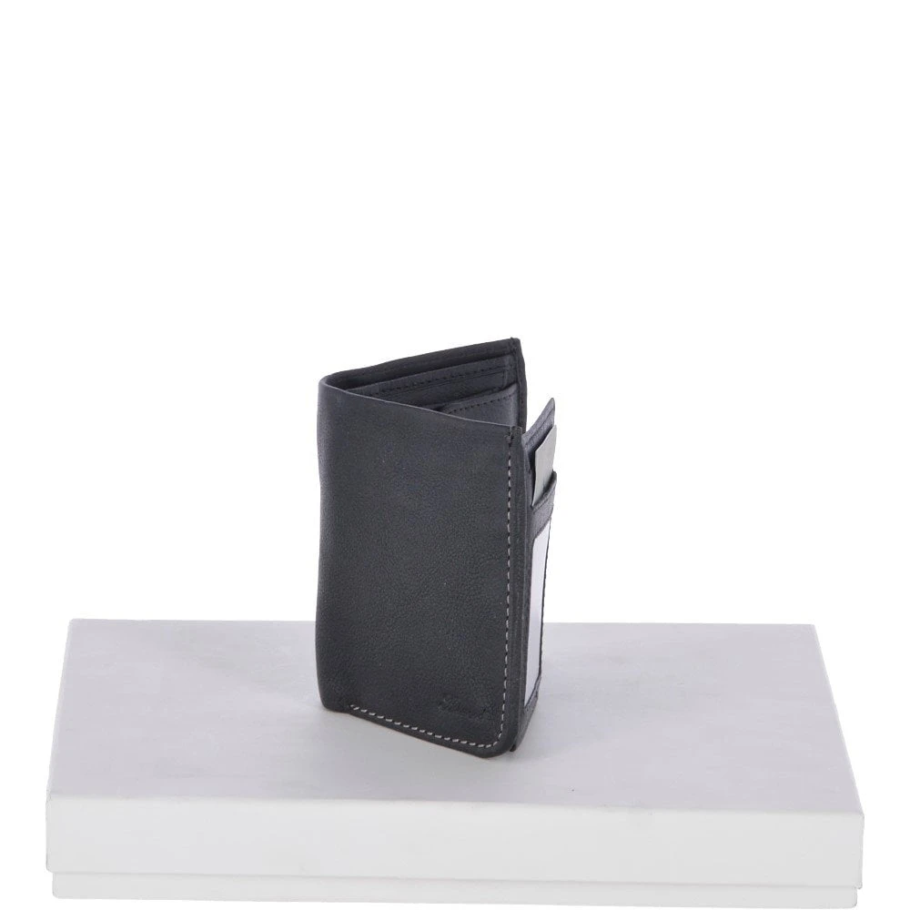 Cow Waxy Leather Classic 2 Card, Double ID, Coins & Bill-Fold Wallet Black : 1555 - Image 4