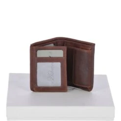 Cow Waxy Leather Classic 2 Card, Double ID, Coins & Bill-Fold Wallet Tan : 1555