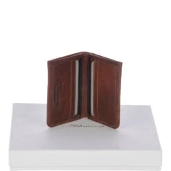 Cow Waxy Leather Classic 6 Card Bill-Fold Wallet Tan: 1556