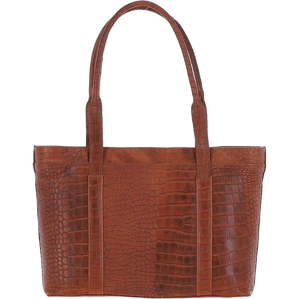 Croc Print Leather Bag Honey :1710 - Image 3