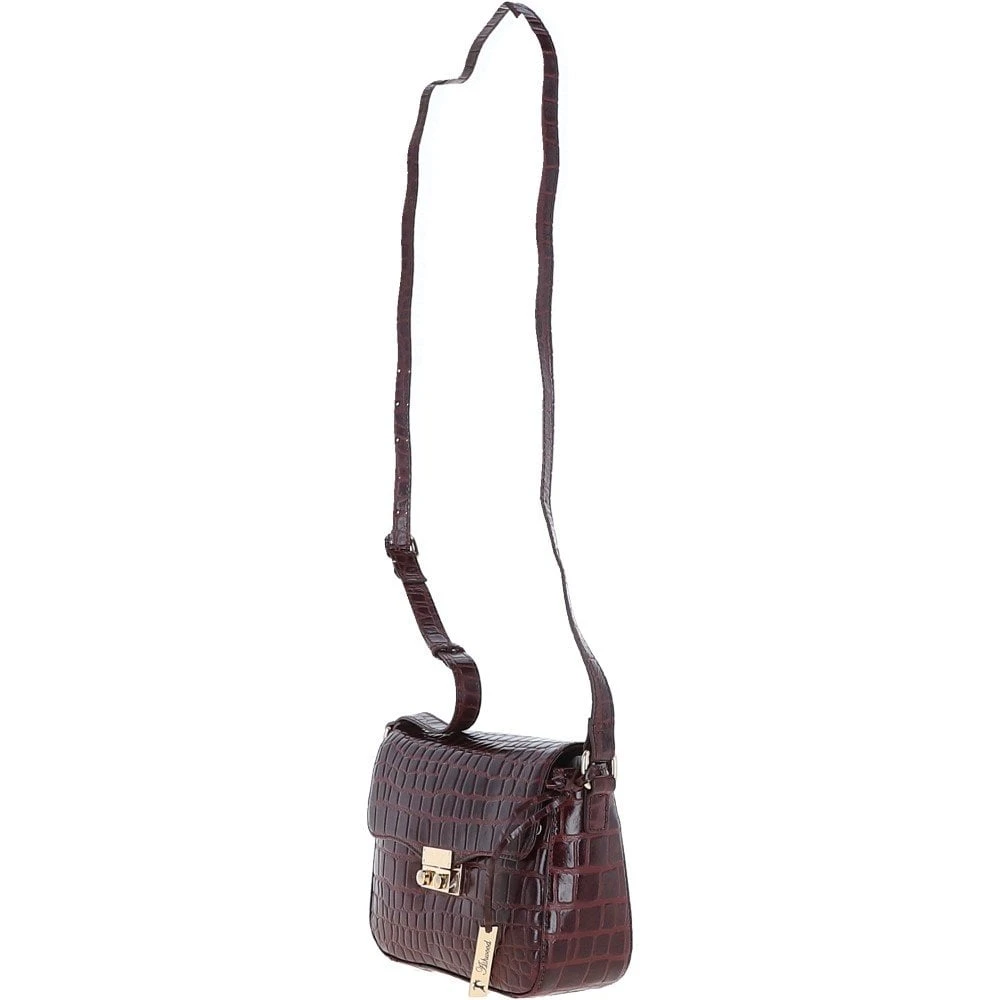 Crocodile Print Cross Body Bag Bordeaux/croc: C-50 - Image 3
