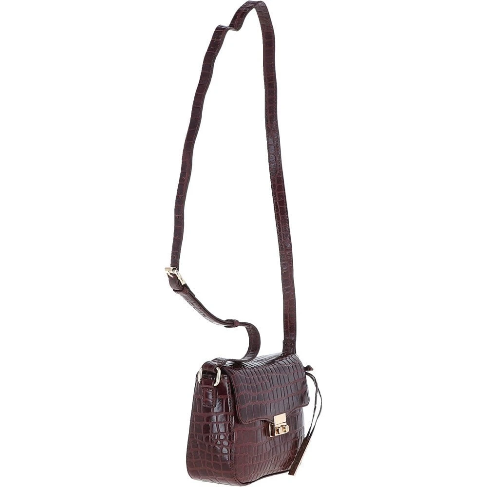 Crocodile Print Cross Body Bag Bordeaux/croc: C-50 - Image 5