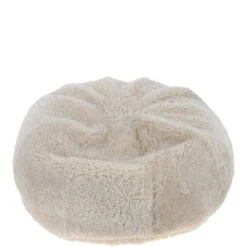 Curly Sheepskin Bean Bag Natural