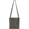 Curve Zip Top Leather Cross Body Bag Gray: 63028