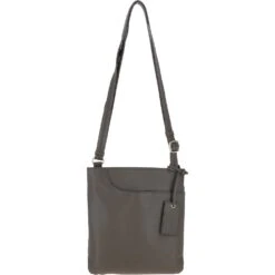 Curve Zip Top Leather Cross Body Bag Gray: 63028