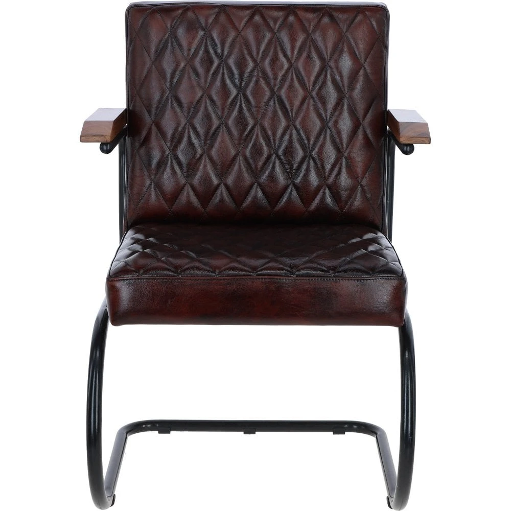 Deep Padded Leather Seat With Metal Frame Chestnut LF-191