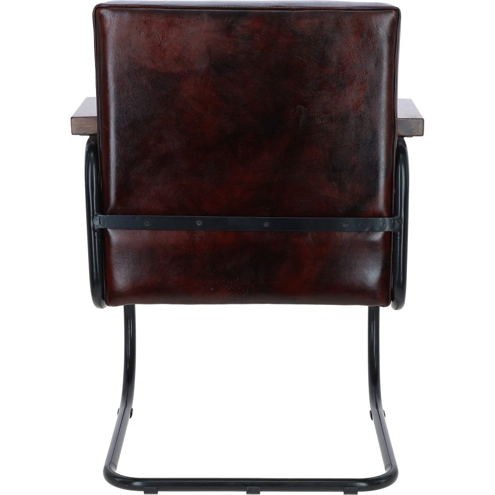 Deep Padded Leather Seat With Metal Frame Chestnut LF-191 - Image 3