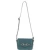 Flap Over Leather Crossbody Bag Green: Z-75