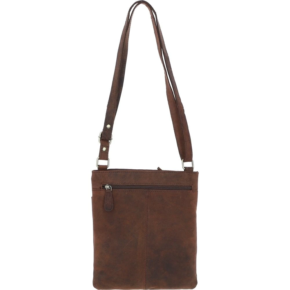 Genuine Leather Crossbody Bag Mud/brown: ELA 1497 - Image 3