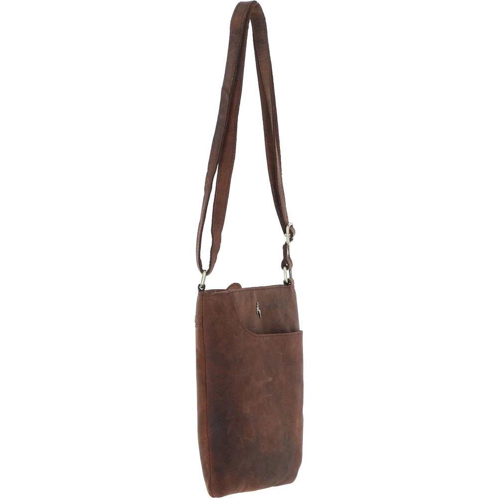 Genuine Leather Crossbody Bag Mud/brown: ELA 1497 - Image 4