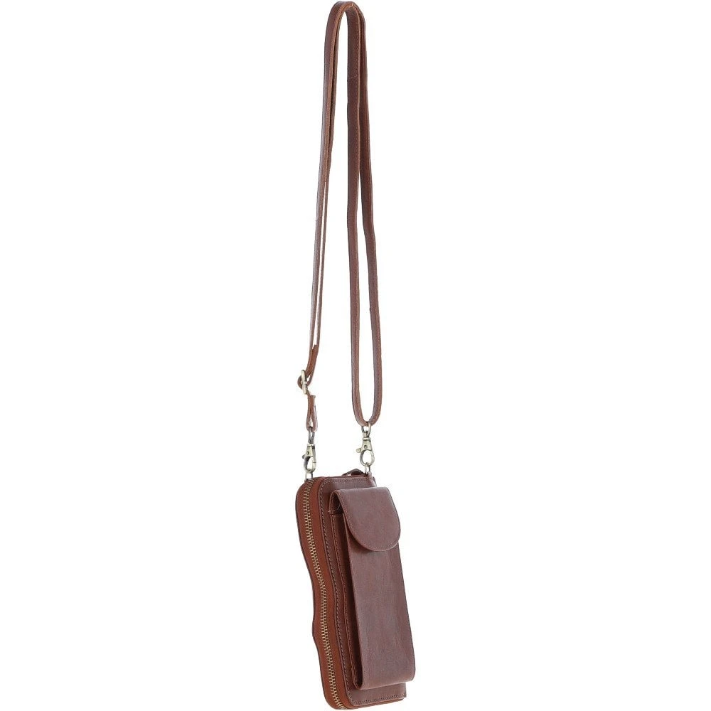 Ladies Leather Phonebag/Purse Chestnut: T-80 - Image 4