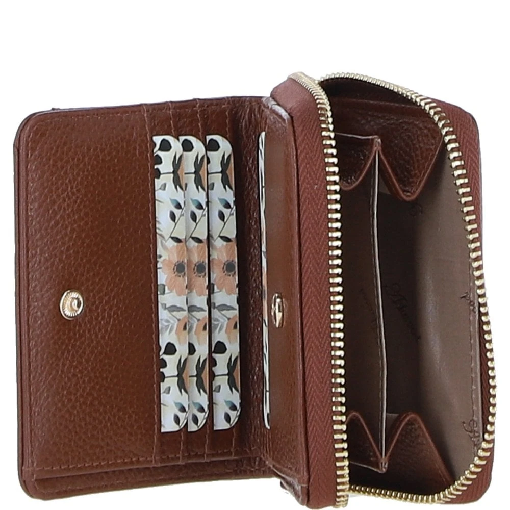 Ladies Leather Purse 2 Tone Tan: 32057 - Image 3