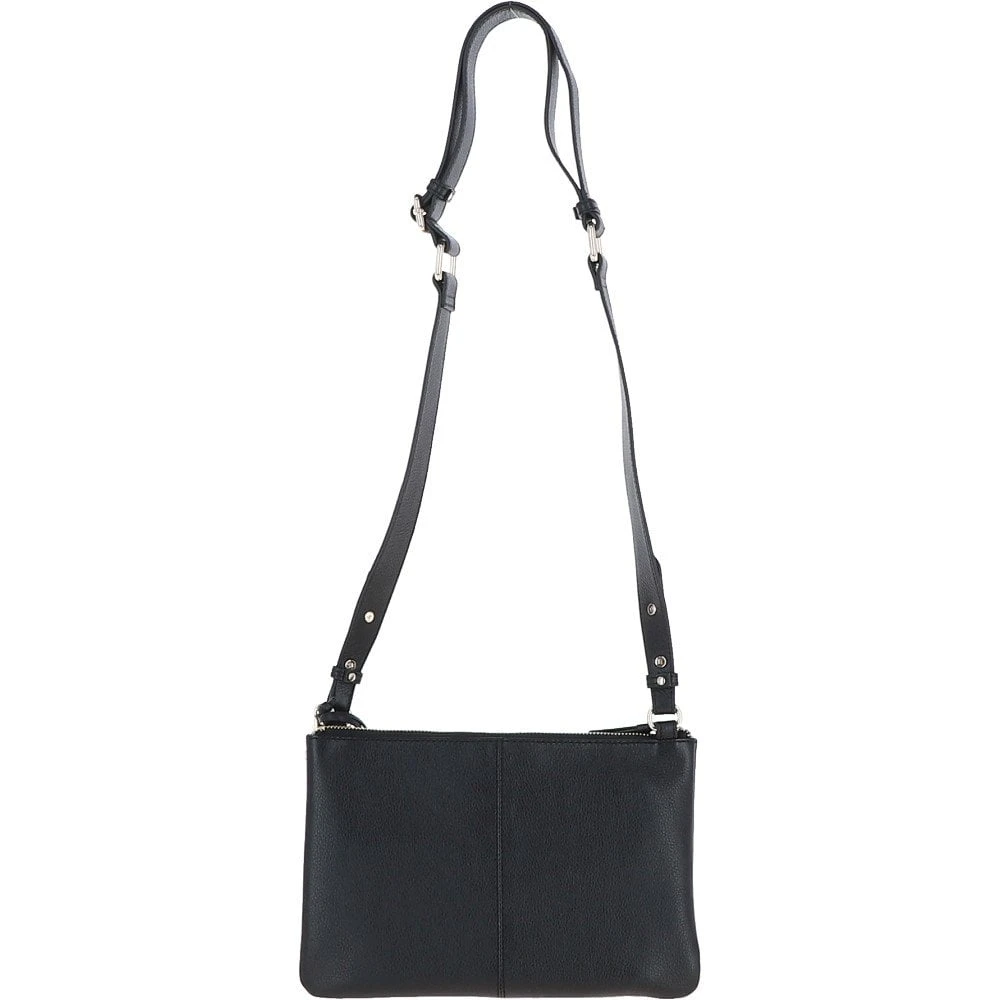 Ladies Two Sections Leather Shoulder Bag Black: J-18 - Image 3