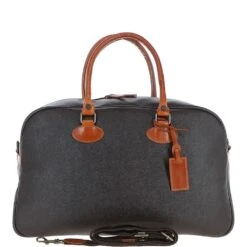 Large Football Print Leather Holdall Brown/tan: Baron