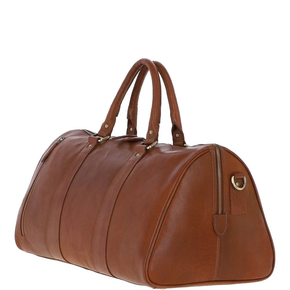 Large Leather Holdall – Honey: T-77 - Image 2