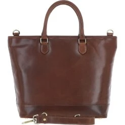 Large Leather Shopper Bag Brown: V-87