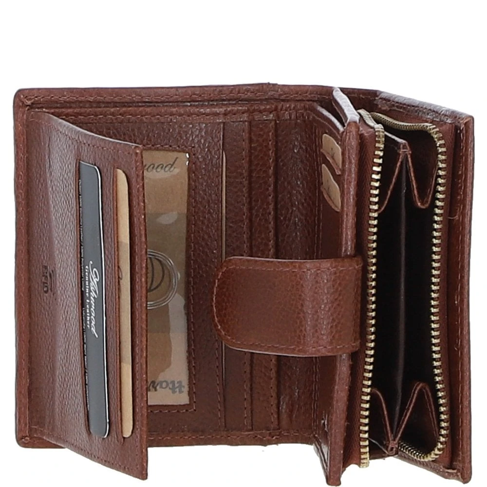 Leather And Harris Tweed Three Compartment Wallet Tan/Navy: TW-12-011-TN - Image 4